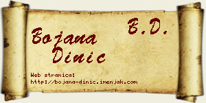 Bojana Dinić vizit kartica